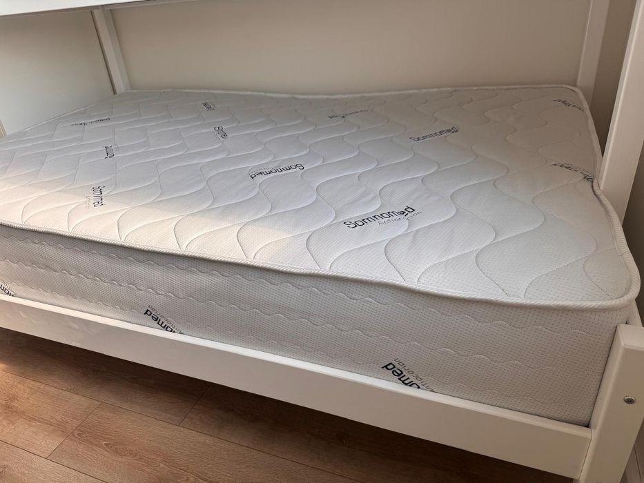 Saltea cu arcuri Pocket Somnomed Comfort Fit HoReCa 120×200, înălțime 30 cm, spumă cu memorie, husa tratament antiacarieni, fermitate mediu-tare