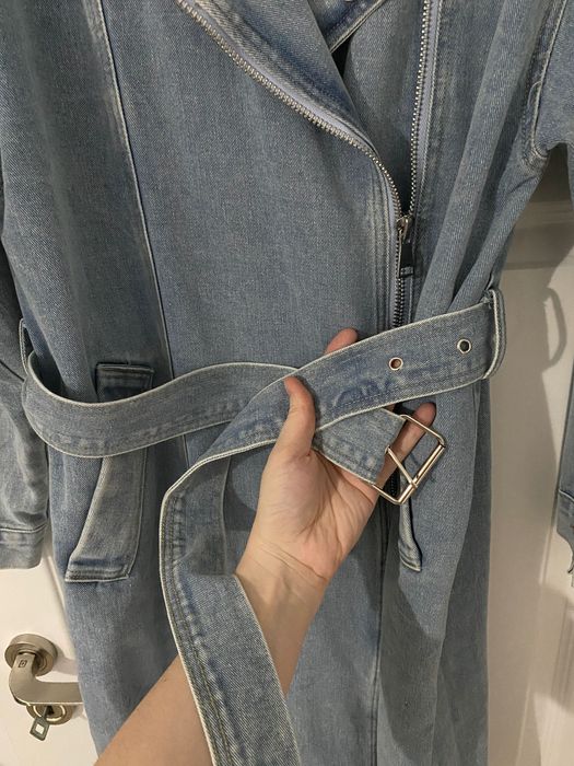 Trench din denim Italia – mărime universală, nou, fără etichetă