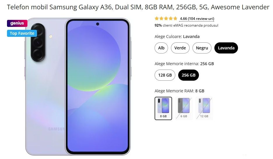 Samsung A36 5g Lavender