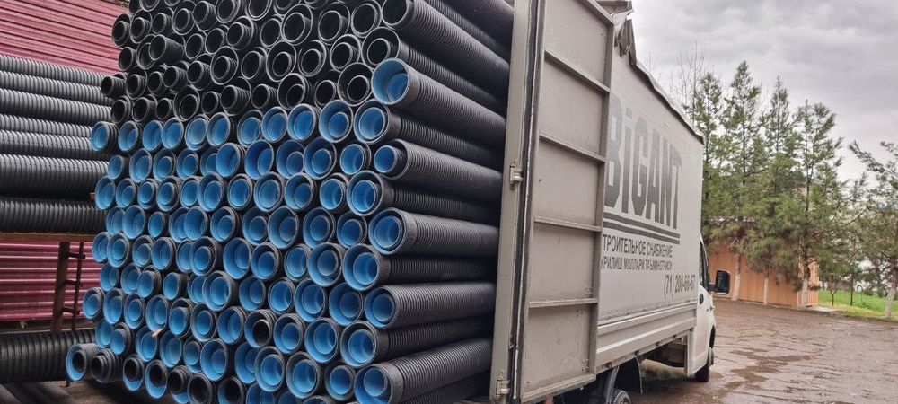 Гофра труба. Труба гофрированная. Gofra truba. Завод. Труба  дренажная