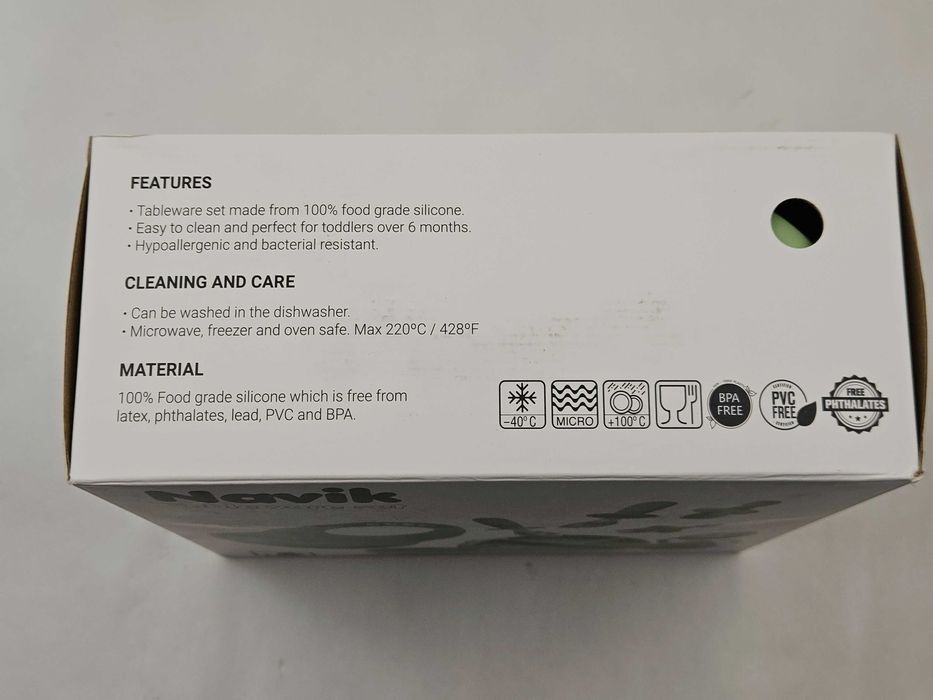 Set hranire bebelusi 10 piese, silicon alimentar, verde