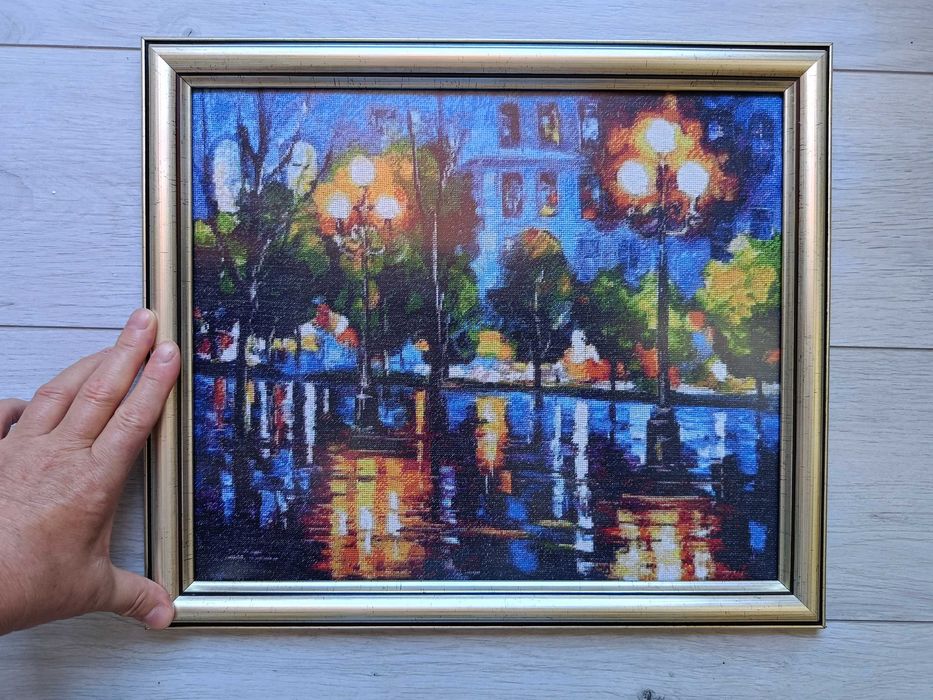 гоблен ,,Дъждовна вечер в Париж", ръчно ушит, единствен в света