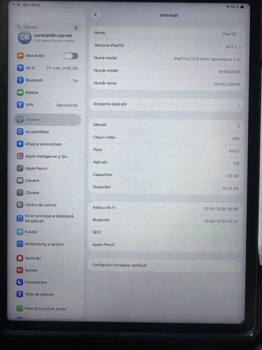 Ipad PRO 12.9 gen 5th + stylus original. Model grey