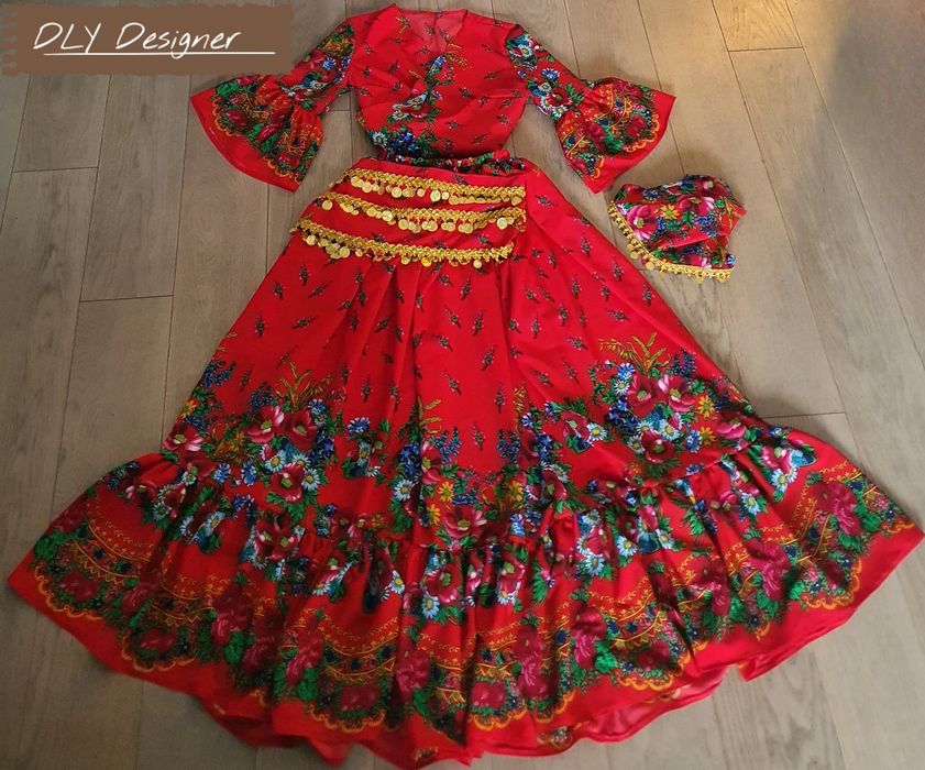 Compleu gipsy cu eșarfă