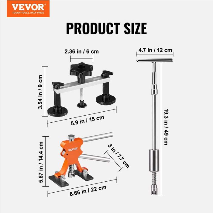 VEVOR PDR Комплект за изправяне на вдлъбнатини без кит и боя - 69 част