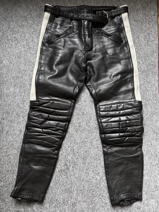 Pantaloni din piele groasa pentru motociclist