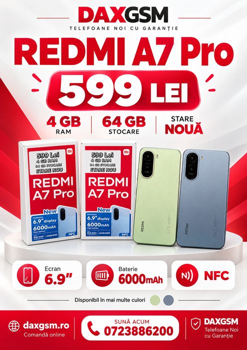 Redmi A7 Pro, 4/64 GB, Sigilat, Garanție