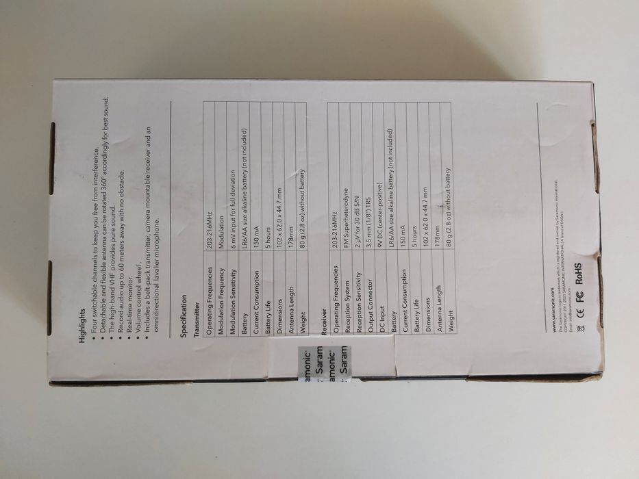 Радио-петличка Saramonic SR-WM4C