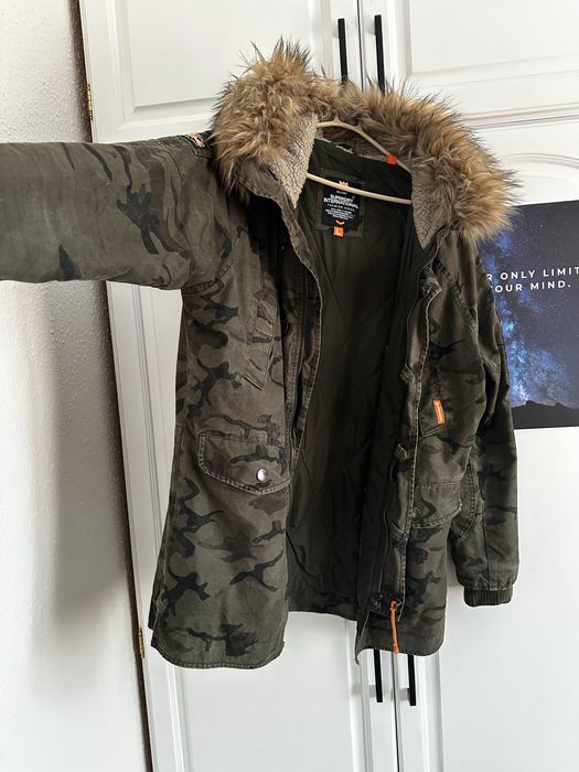 Уникална мъжка шуба с пух SUPERDRY