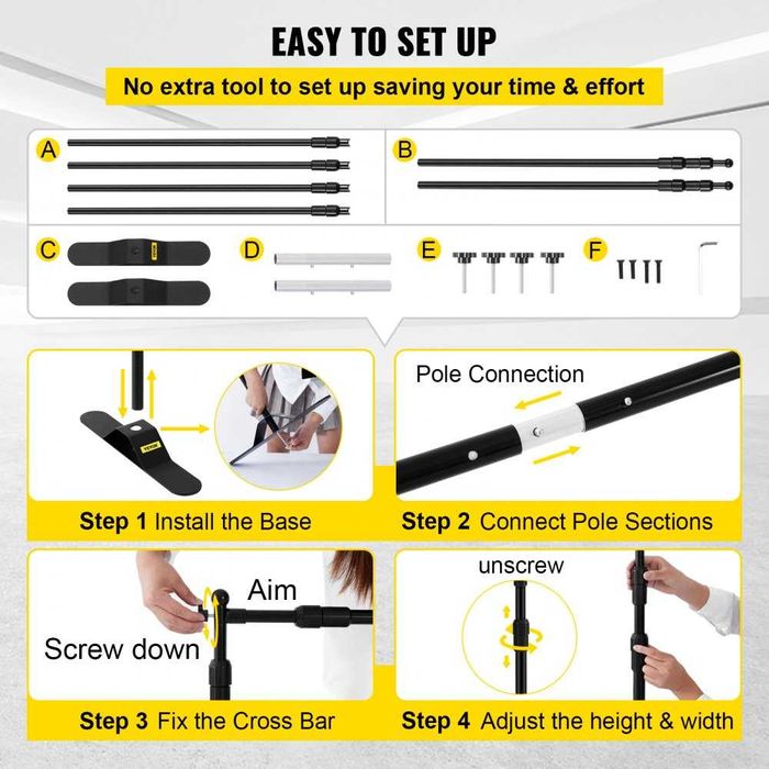 Suport Fundal Cabina foto 240 x 300cm (2.4 x 3m) - inaltime reglabila