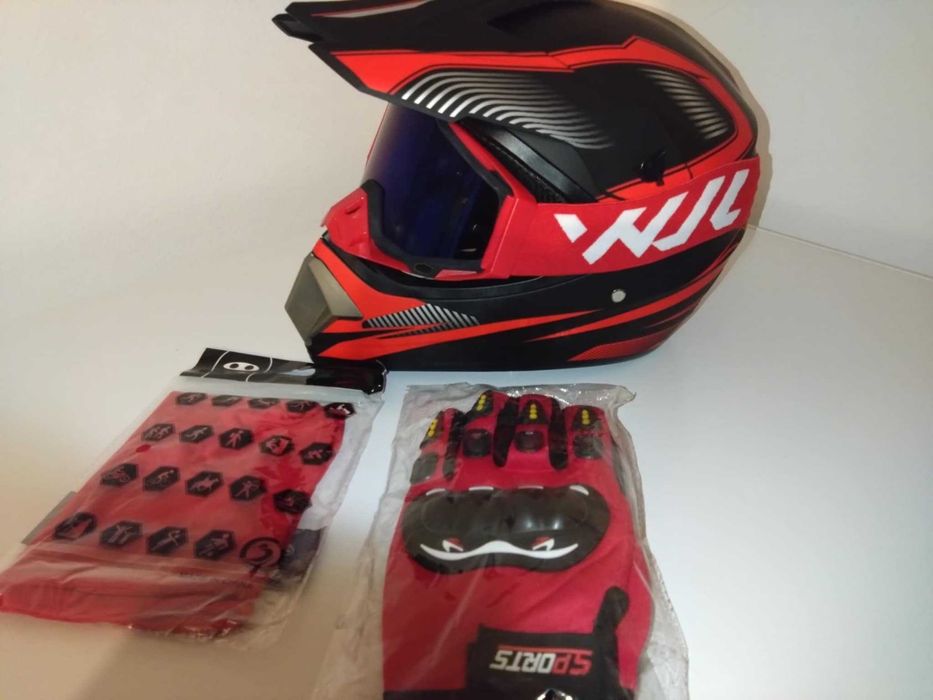 Casti moto off road/atv/enduro +Ochelari+Manusi +cagula