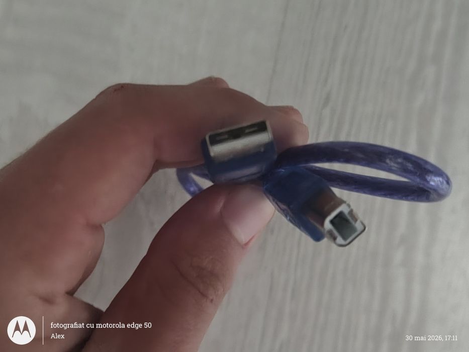 Lot 8 Cabluri Scurte USB A - B (Imprimantă / Arduino Uno-Mega / Imprimantă 3D)