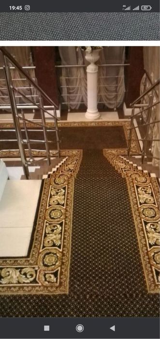 Оверлок ковров дорожек, Гилам кесиб тикиш, Установка ковра держателей
