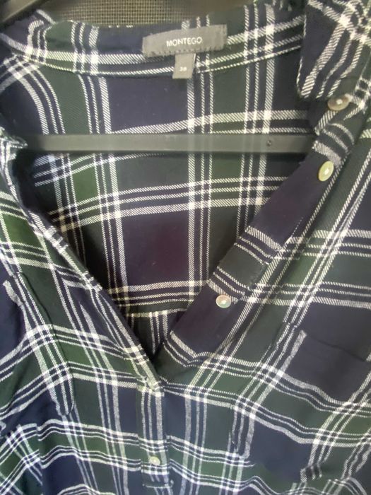 Camasa carouri bleumarin cu verde, S/36