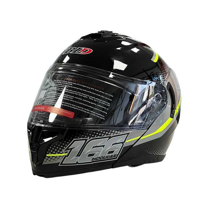 Mодуларна каска за мотор черно/неон