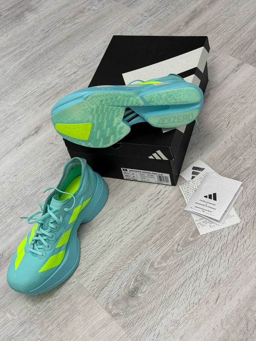 Adidas Adizero Adios Pro 4 M (barbati) - 43 si 1/3 - Flash Aqua / Lucid Lemon / Mint Ton