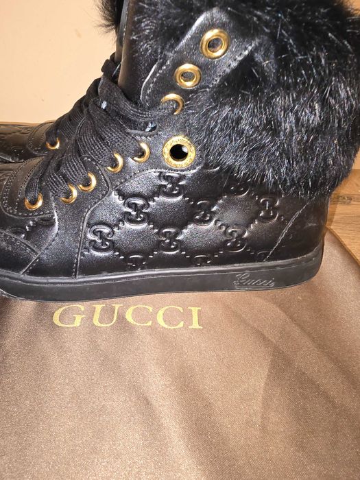 Gucci оригинални дамски сникърси от естествена кожа