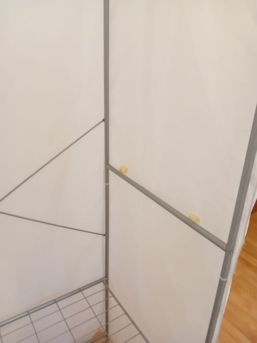 Dulap haine textil  80x50x180 alb cu bara umerase si polita