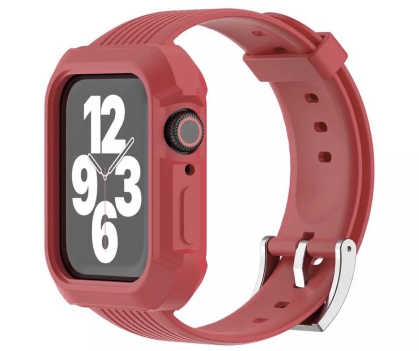 Curea cu Husa Bumper Silicon Compatibila Ceas Iphone Apple Watch