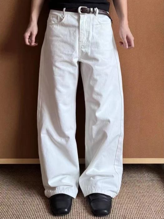 Мужские белые широкие джинсы Wide Leg / Бэгги (Новые)