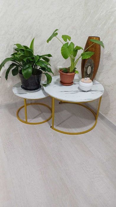 Журнальный столик Эрвин круглый лофт Журнальный столик двойной