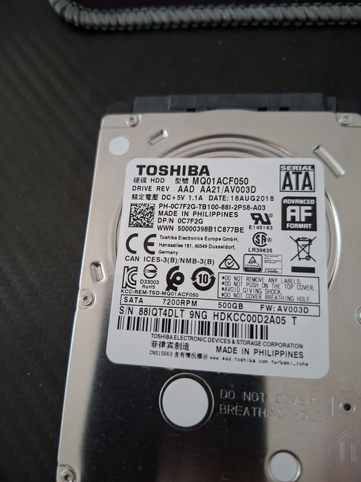 HDD Toshiba 500 gb 2,5"