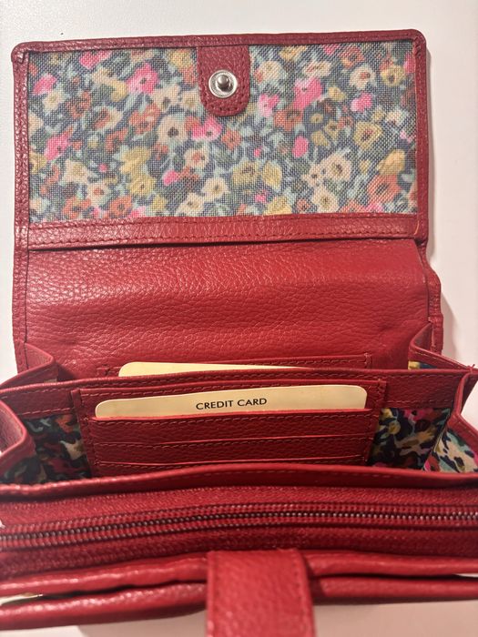 Portofel dama rosu din piele naturala