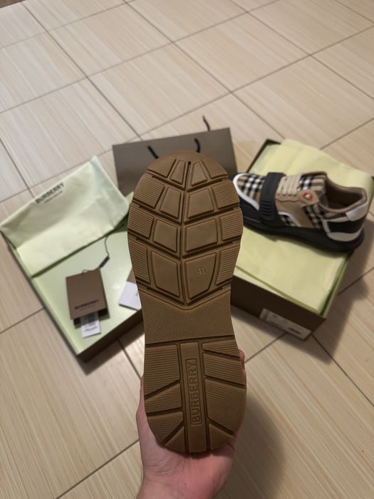 Adidasi Burberry piele naturala full box
