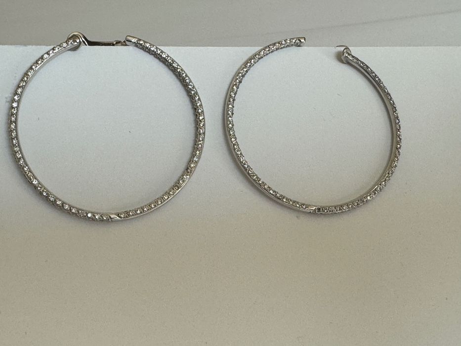 Елегантни 18К Италиански Златни Обеци 9,3г с 276 Диаманта; Топ. Цена!