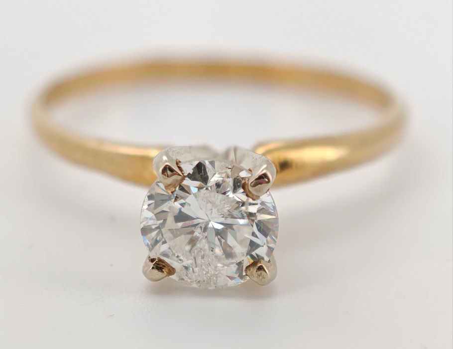 Inel logodna aur 14k cu diamant 0.8ct