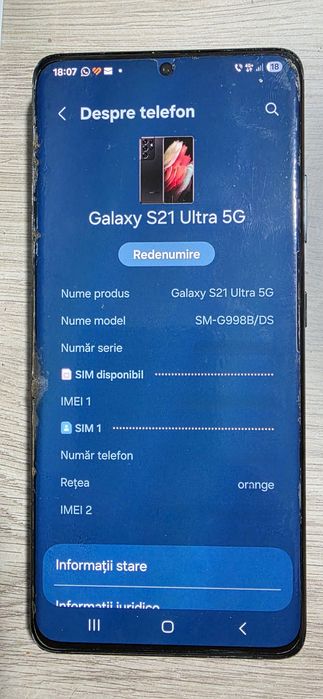 Samsung Galaxy S21 Ultra 5G, dual sim, 12Gb, 256Gb