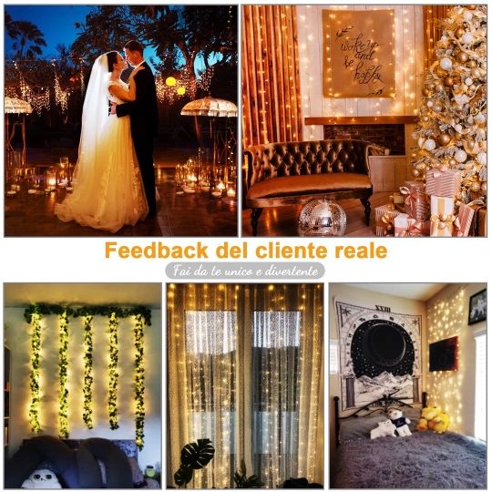 Instalație luminoasă 300 LED USB 3×3 m, cald + rece, telecomandă