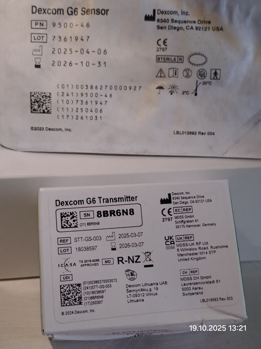 Трансмиттер + сенсоров Dexcom G6