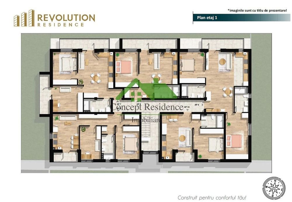 Comision 0%! Apartament 2 camere bloc nou, etaj 1,Oltului