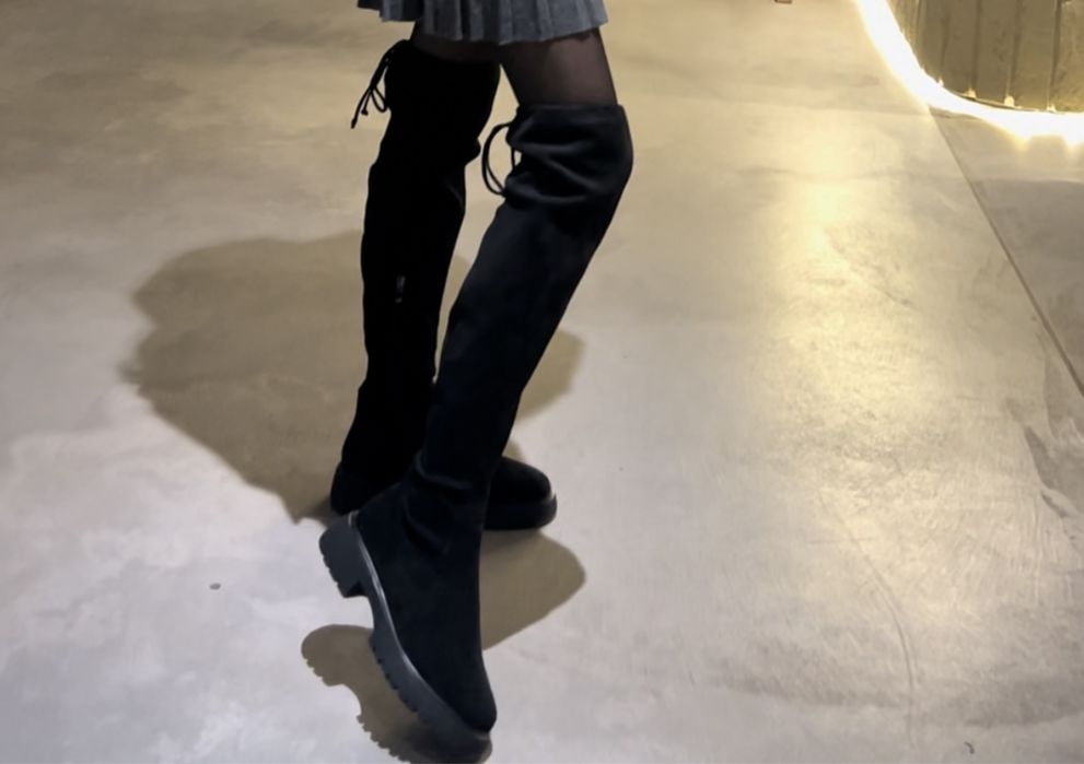 Ботфорты замшевые