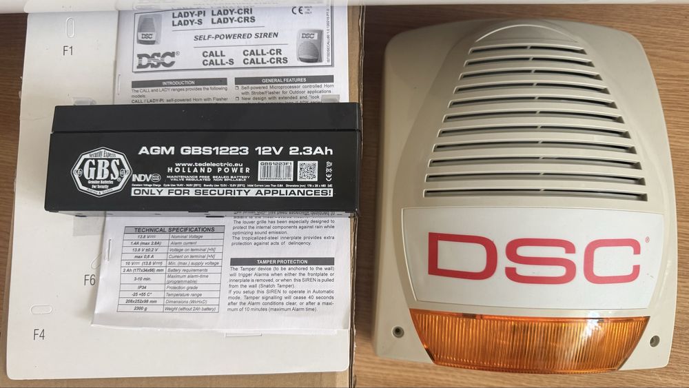 Sirena exterior DSC LADY-PI cu acumulator inclus - Nou