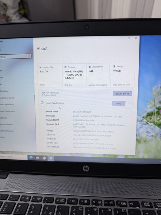 Лаптоп HP litebook 850 G2
