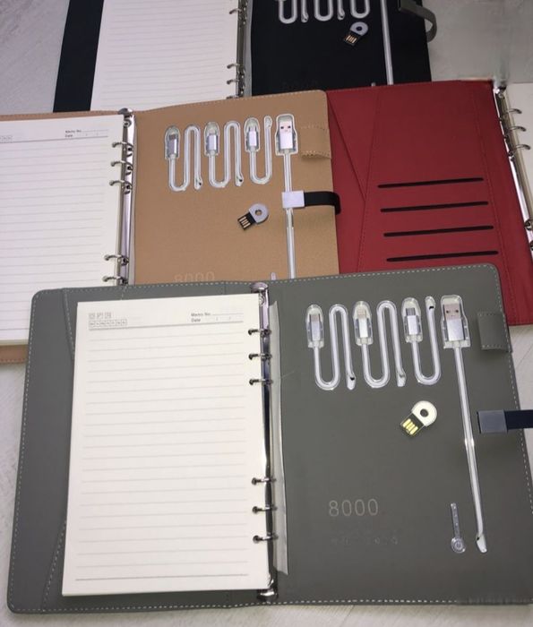Блокнот органайзер с зарядкой (Бизнес подарок)