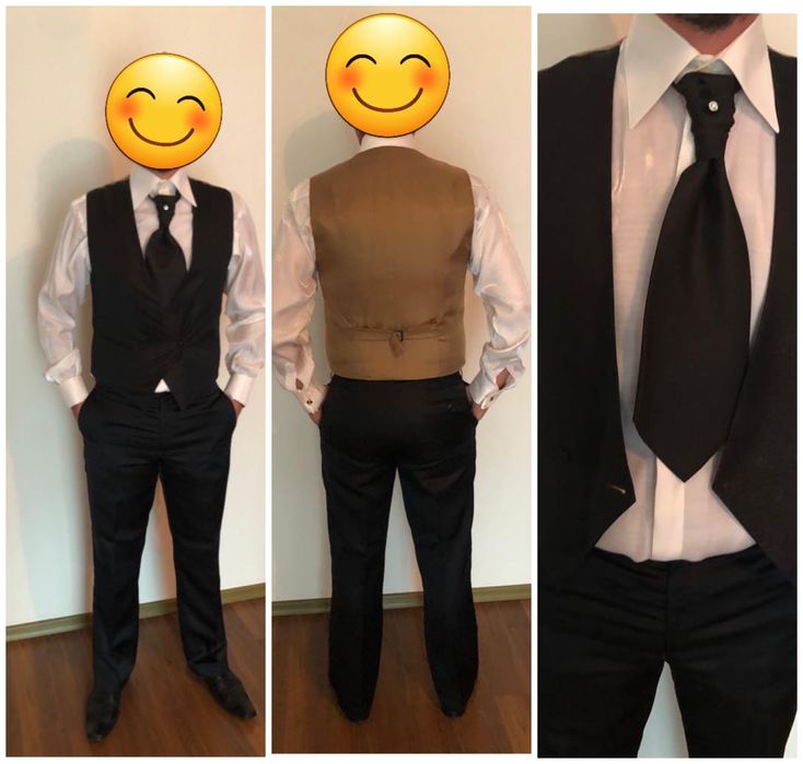 Costum complet cu camasa si pantofi impecabil !