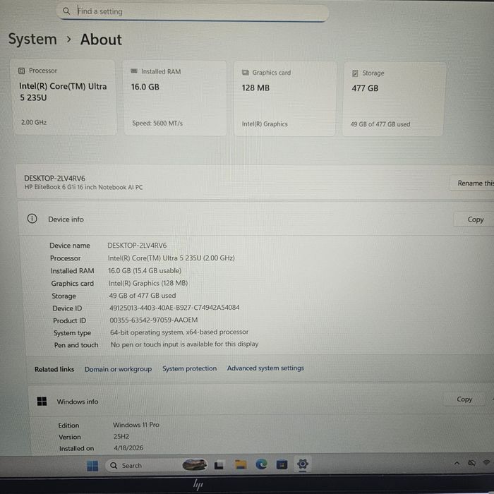 HP EliteBook 16" G1i Ultra 5-235u 512/16GB Zeus Amanet Vitan 4926