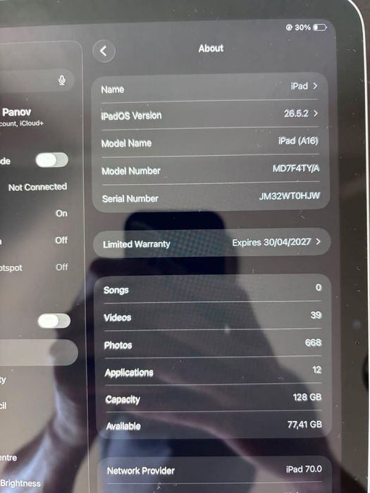 APPLE iPad (2025) - A16 - 11 inch - 128 GB - Silver - Wifi + Cellular