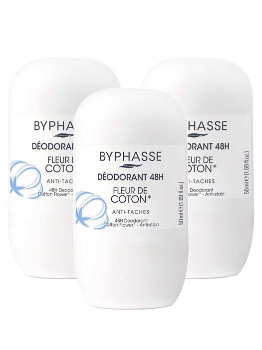 Дезодорант BYPHASSE "Cotton Flower", роликовый, 48 часов, 50мл юнисекс