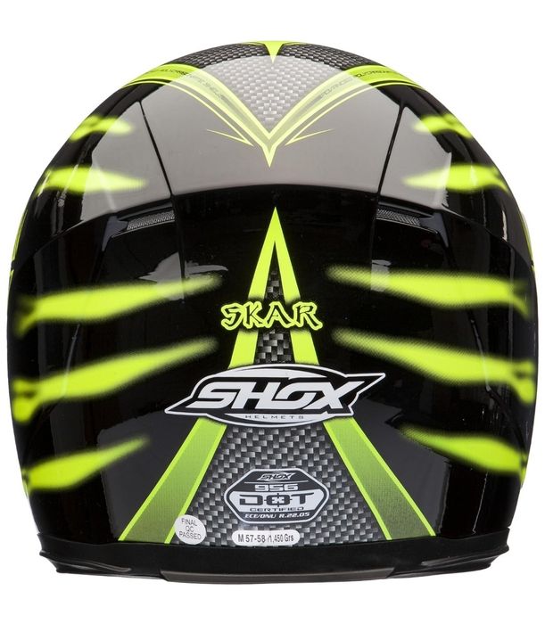 Мото каска Shox размер М 57-58 жълто и черно