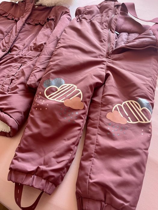 Зимно яке и гащеризон за момиче размер 92