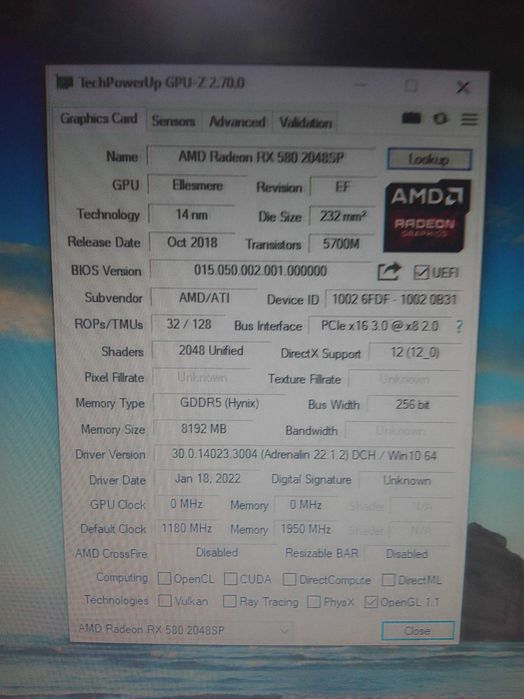 Видеокарта RX 580 8GB