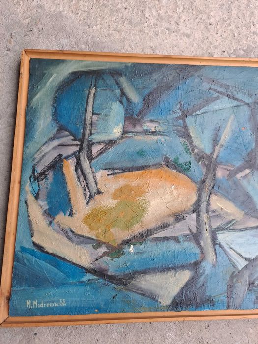 tablou pictura pe panza semnat M Modreanu 1982
