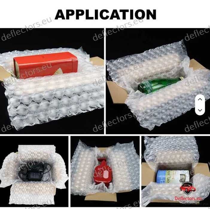 Folie cu bule de aer pentru ambalare - role folie HDPE pentru umflare – 0,6 x 300m MARE/MEDIE (60 cm lățime neumflată și 47 cm umflată, 18 microni)