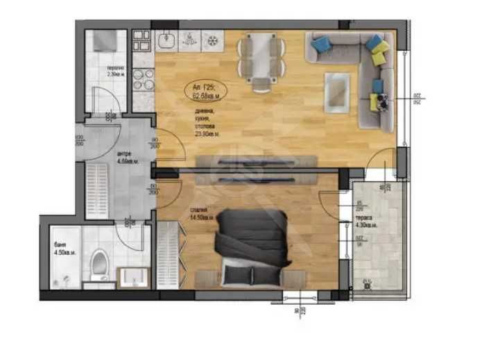 двустаен апартамент Остромила 199-14897