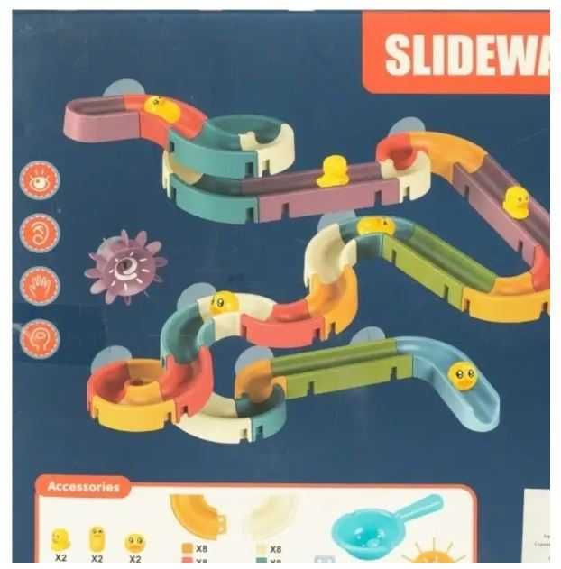 Детская, развивающая игрушка-конструктор на присосках "Веселые горки"