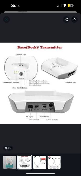 Transmițător 2 căști APH102 Pentru Vârstnici TV auditiv Căști Wireless